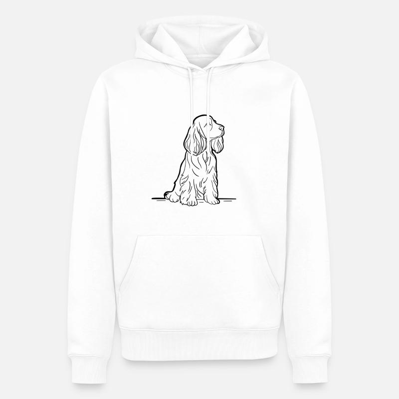 Cocker spaniel anglais - Sweat à capuche Premium bio Homme - blanc