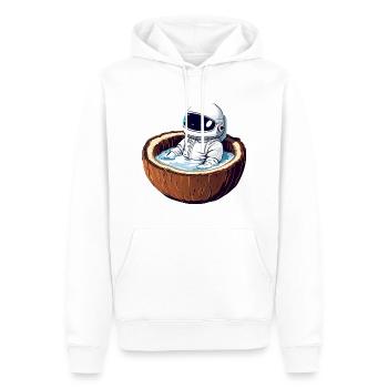 Un astronaute baigne dans la noix de - Drôle - Sweat à capuche Premium bio Homme - blanc - Devant - Nico (187cm)