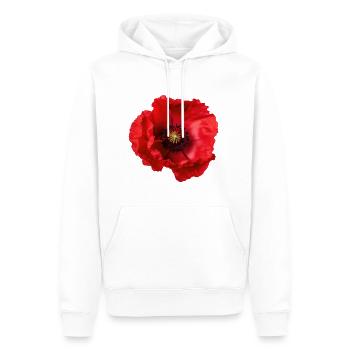 Mohnblume - Männer Premium Bio Hoodie - Weiß - Vorne - Nico (187cm)