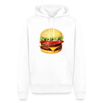 Aquarelle, hamburgers, restauration rapide - Sweat à capuche Premium bio Homme - blanc - Devant - Nico (187cm)