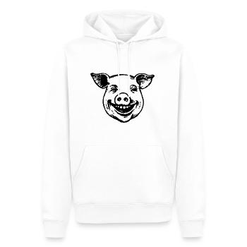 Cochon Cochon - Sweat à capuche Premium bio Homme - blanc - Devant - Nico (187cm)