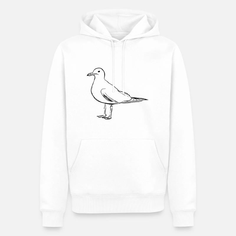 Möwe - Männer Premium Bio Hoodie - Weiß