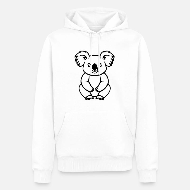 Koala - Sweat à capuche Premium bio Homme - blanc