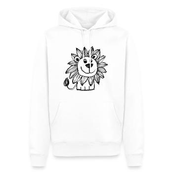Lion Tête de Lion - Sweat à capuche Premium bio Homme - blanc - Devant - Nico (187cm)