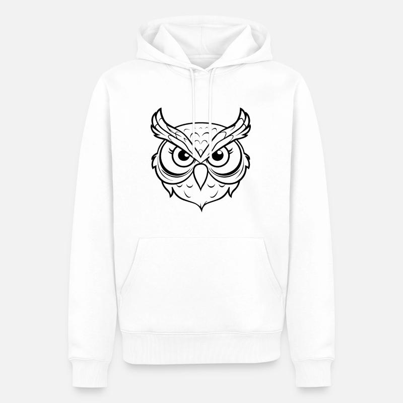 Eule Eulen Vogel - Männer Premium Bio Hoodie - Weiß