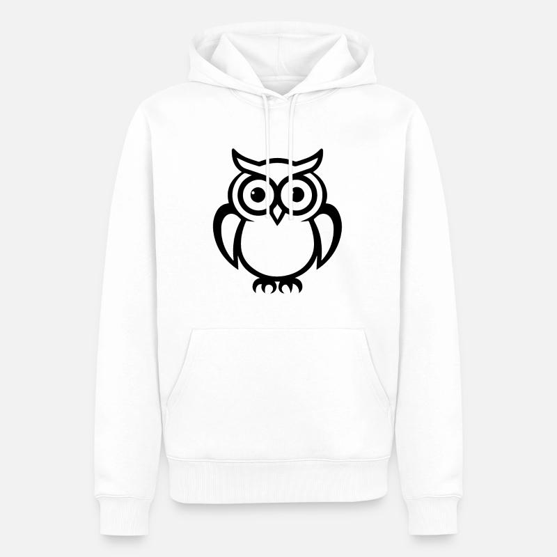 Eule Eulen Vogel - Männer Premium Bio Hoodie - Weiß