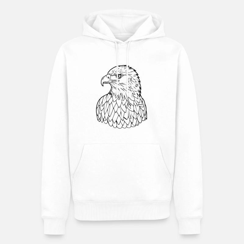 Aigle Tête d’aigle - Sweat à capuche Premium bio Homme - blanc