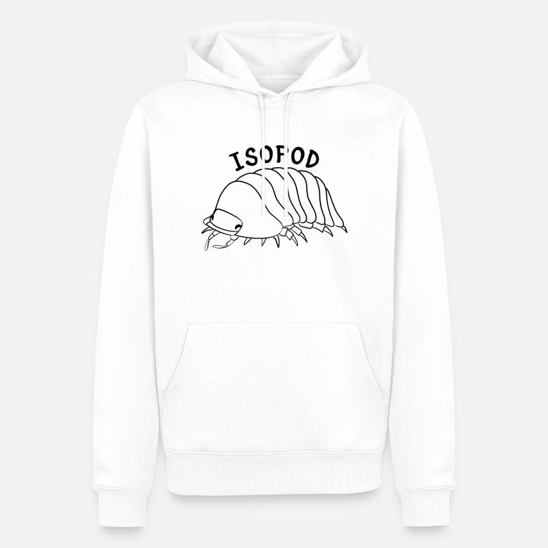 Isopode - Sweat à capuche Premium bio Homme - blanc