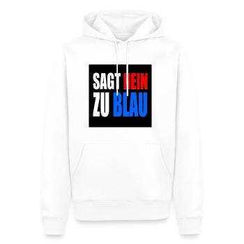 dit non au bleu - Sweat à capuche Premium bio Homme - blanc - Devant - Nico (187cm)