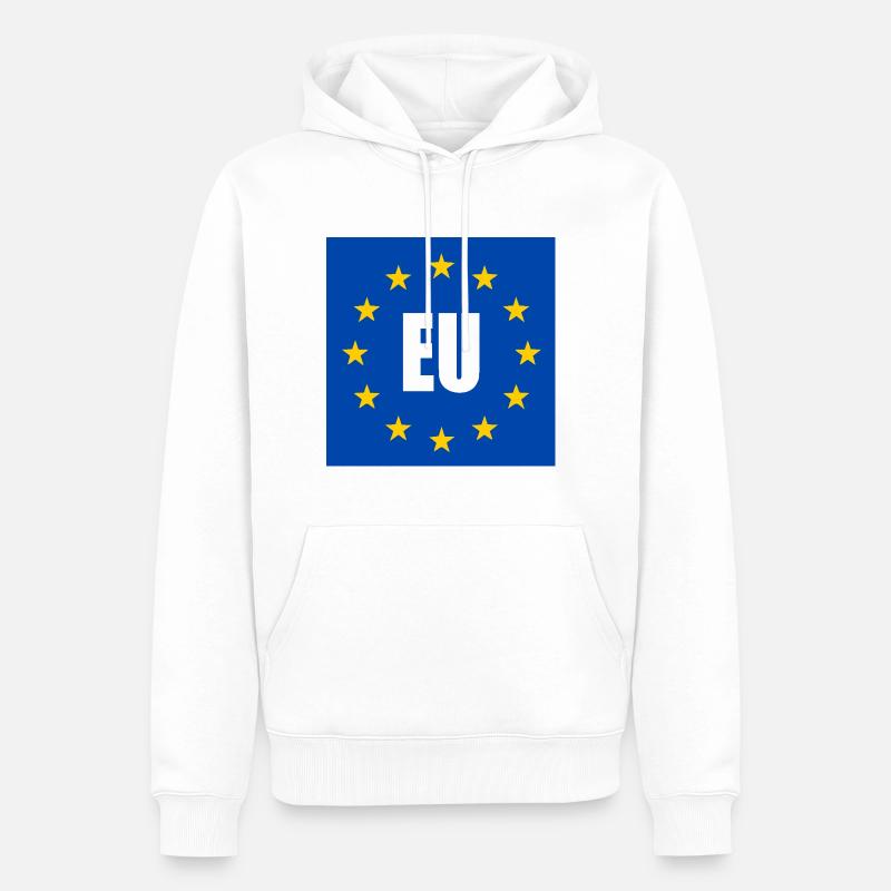 Drapeau de l’UE - Sweat à capuche Premium bio Homme - blanc