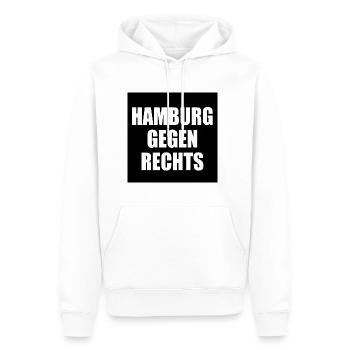 hamburg gegen rechts - Männer Premium Bio Hoodie - Weiß - Vorne - Nico (187cm)