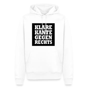 klare kante gegen rechts - Männer Premium Bio Hoodie - Weiß - Vorne - Nico (187cm)