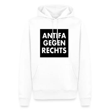 Antifa gegen rechts - Männer Premium Bio Hoodie - Weiß - Vorne - Nico (187cm)