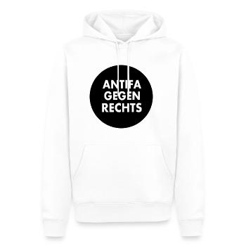 Antifa gegen rechts - Männer Premium Bio Hoodie - Weiß - Vorne - Nico (187cm)
