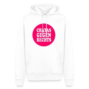 chayas gegen rechts - Männer Premium Bio Hoodie - Weiß - Vorne - Nico (187cm)