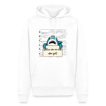 Hai lustiger Spruch humor Gefängnisbild - Männer Premium Bio Hoodie - Weiß - Vorne - Nico (187cm)