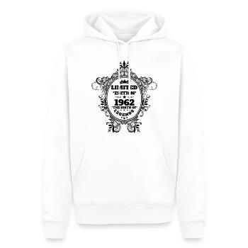 1962 - Men’s Premium Organic Hoodie - white - Front - Nico (187cm)