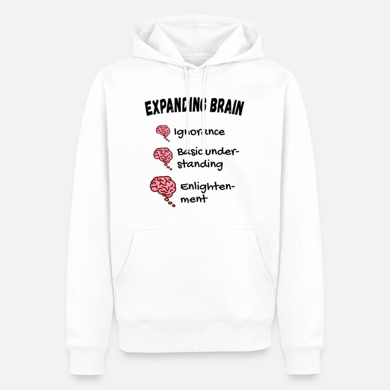 Gehirn erweitern - Expanding Brain Meme - Männer Premium Bio Hoodie - Weiß