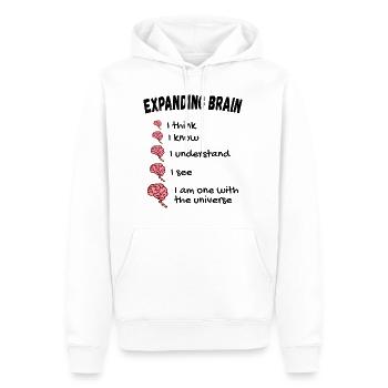 Gehirn erweitern - Développer le mème cérébral - Sweat à capuche Premium bio Homme - blanc - Devant - Nico (187cm)