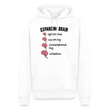 Gehirn erweitern - Développer le mème cérébral - Sweat à capuche Premium bio Homme - blanc - Devant - Nico (187cm)