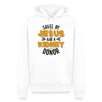 Lebertransplantation Organspender Organspende - Männer Premium Bio Hoodie - Weiß - Vorne - Nico (187cm)