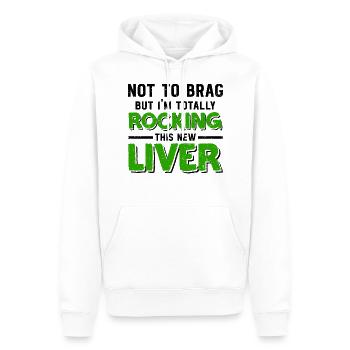 Conception de donneur d’organes transplantés hépatiques - Sweat à capuche Premium bio Homme - blanc - Devant - Nico (187cm)