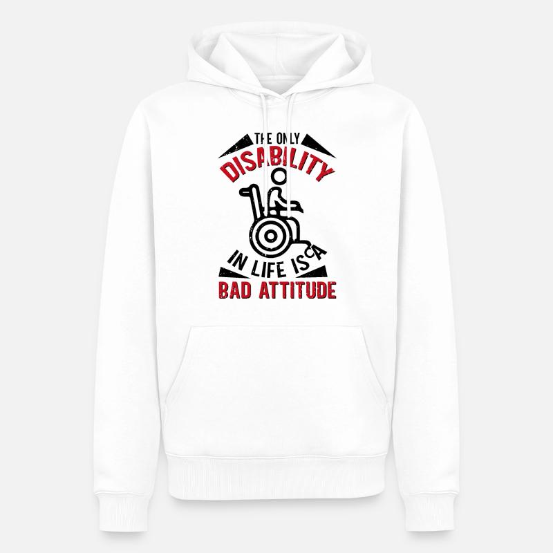 Rollstuhl Rollstuhlfahrer Beinamputation - Männer Premium Bio Hoodie - Weiß
