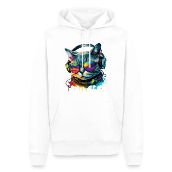 Chat Lunettes de soleil Casque Splash Animal coloré - Sweat à capuche Premium bio Homme - blanc - Devant - Nico (187cm)