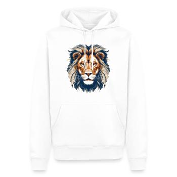 Löwe Löwenkopf Raubtier Vintage Retro Kunst - Männer Premium Bio Hoodie - Weiß - Vorne - Nico (187cm)
