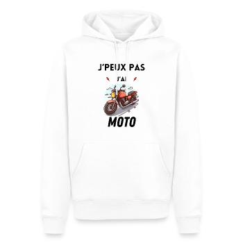 J peux pas j ai moto - Sweat à capuche Premium bio Homme - blanc - Devant - Nico (187cm)