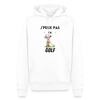 J peux pas j ai golf - Sweat à capuche Premium bio Homme - blanc - Devant - Nico (187cm)