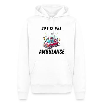 J peux pas j ai ambulance - Sweat à capuche Premium bio Homme - blanc - Devant - Nico (187cm)