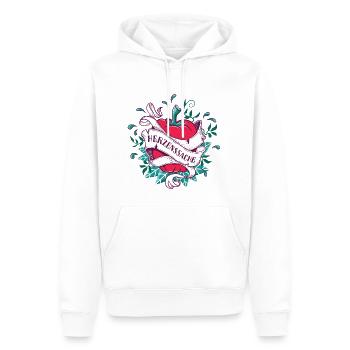 Paprika-Herz für Veganer Vegetarier nachhaltig - Männer Premium Bio Hoodie - Weiß - Vorne - Nico (187cm)