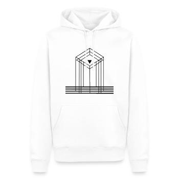 T-shirt triangle géométrique - noir - Sweat à capuche Premium bio Homme - blanc - Devant - Nico (187cm)