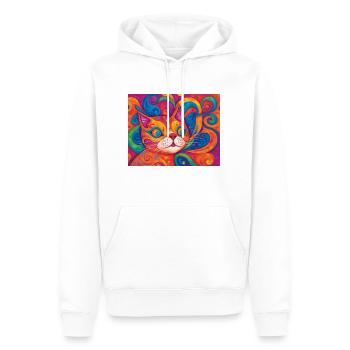 Kunst Katze - Männer Premium Bio Hoodie - Weiß - Vorne - Nico (187cm)