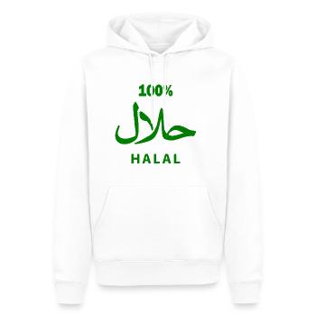 Halal - Männer Premium Bio Hoodie - Weiß - Vorne - Nico (187cm)
