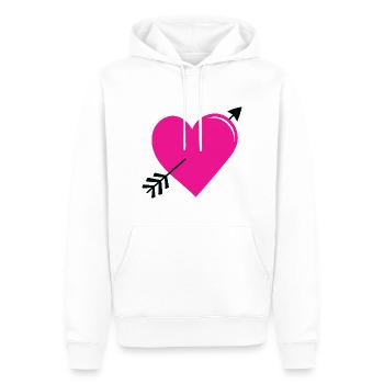 Liebesherz mit Pfeil - Männer Premium Bio Hoodie - Weiß - Vorne - Nico (187cm)