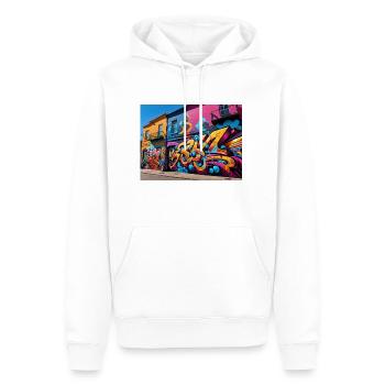 urban street - Men’s Premium Organic Hoodie - white - Front - Nico (187cm)