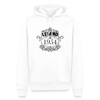 Millésime 1954 Anniversaire Vintage - Sweat à capuche Premium bio Homme - blanc - Devant - Nico (187cm)