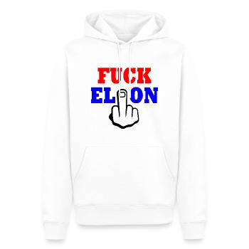 Fuck elon - Männer Premium Bio Hoodie - Weiß - Vorne - Nico (187cm)