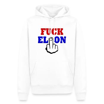 Fuck elon - Männer Premium Bio Hoodie - Weiß - Vorne - Nico (187cm)
