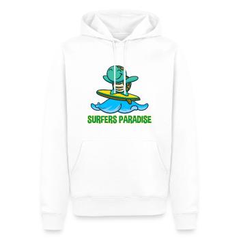 Kawaii Turtle Surfer - Sunglasses and - Men’s Premium Organic Hoodie - white - Front - Nico (187cm)