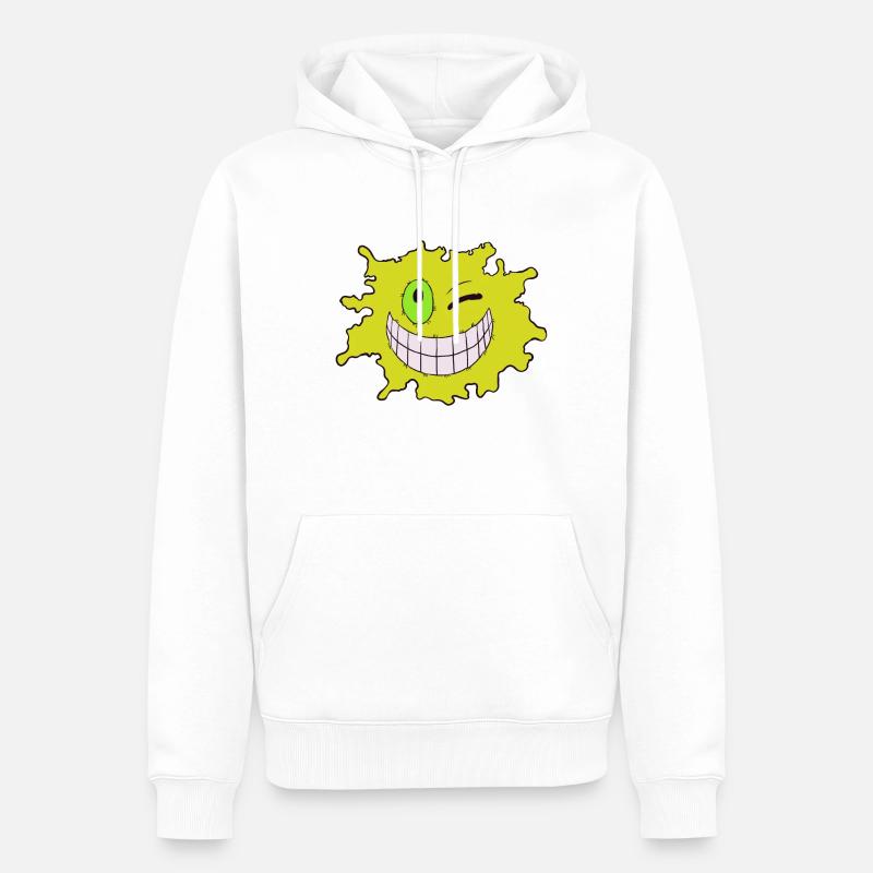 Jaune éclaboussure - Sweat à capuche Premium bio Homme - blanc