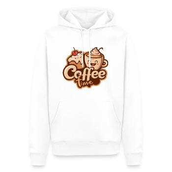 coffee time - Sweat à capuche Premium bio Homme - blanc - Devant - Nico (187cm)