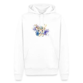 Reindeer Aquarell - Männer Premium Bio Hoodie - Weiß - Vorne - Nico (187cm)
