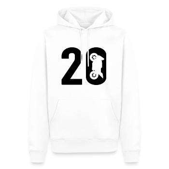 20 Biker Motorrad 20 - Männer Premium Bio Hoodie - Weiß - Vorne - Nico (187cm)