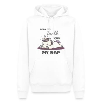 Born to Sparkle - Einhorn Schläfchen funkeln - Männer Premium Bio Hoodie - Weiß - Vorne - Nico (187cm)