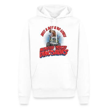 Monster Truck Dinosaur Boy Love I Gift - Men’s Premium Organic Hoodie - white - Front - Nico (187cm)