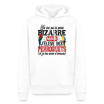 Perroquet Oiseau Perruche Ara Conure Cadeau Humour - Sweat à capuche Premium bio Homme - blanc - Devant - Nico (187cm)