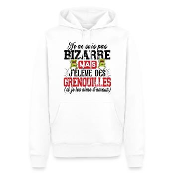 Grenouille Amphibien Cadeau Humour Étang Rainette - Sweat à capuche Premium bio Homme - blanc - Devant - Nico (187cm)